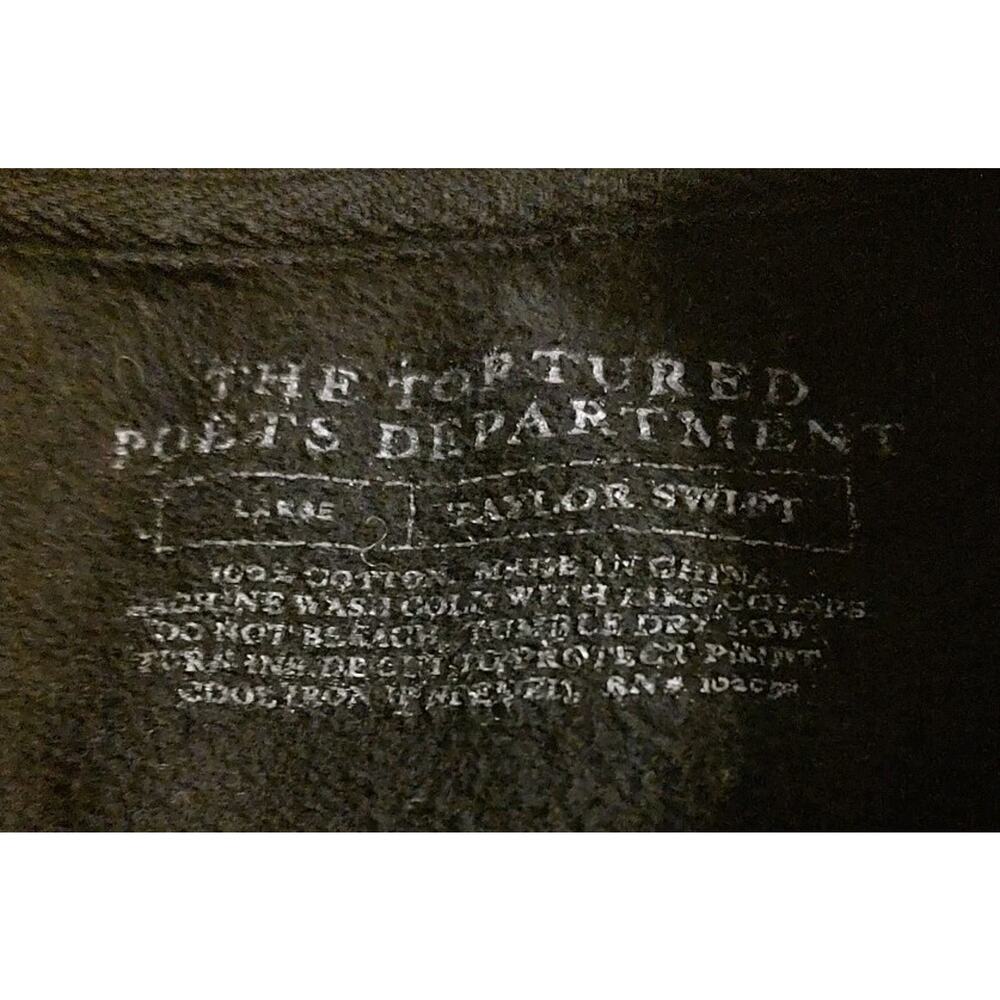 Women Taylor Swift Official The Tortured Poets Department Black Crewneck - Large - Picture 3 of 5